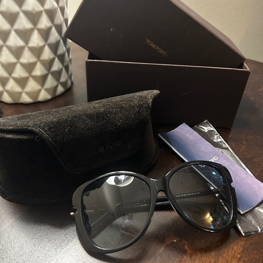 Tom Ford Black Butterfly Oversized Sunglasses